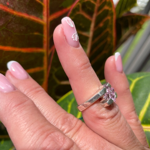 Pink CZ Sterling Silver Ring - Picture 4 of 10